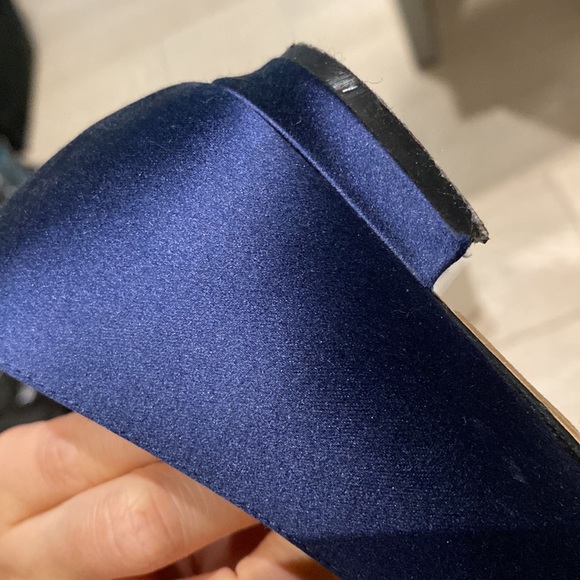 Manolo Blahnik Hangisi Blue Satin flat 38 - Picture 6 of 10